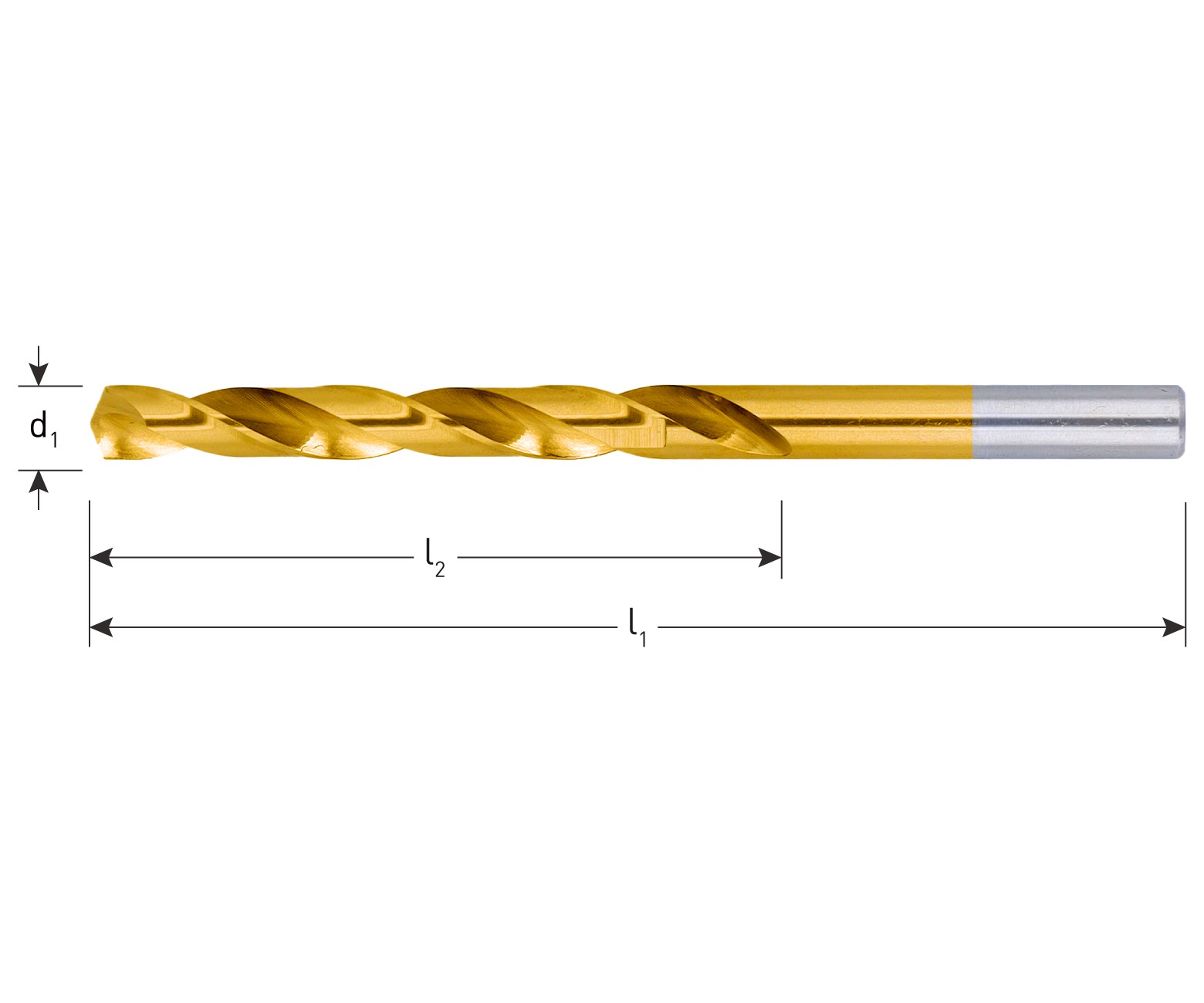 SPIRAALBOOR HSS GESLEPEN TIN GECOAT DIN 338
